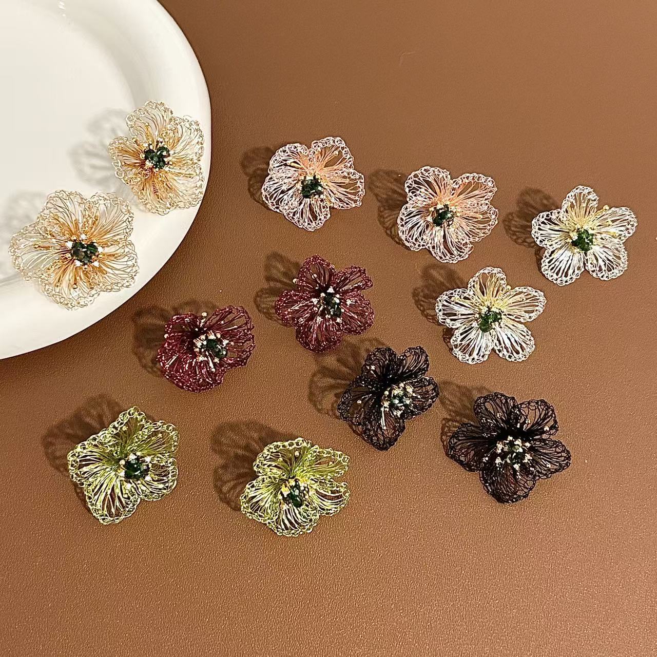 Hand-woven Flower Earrings