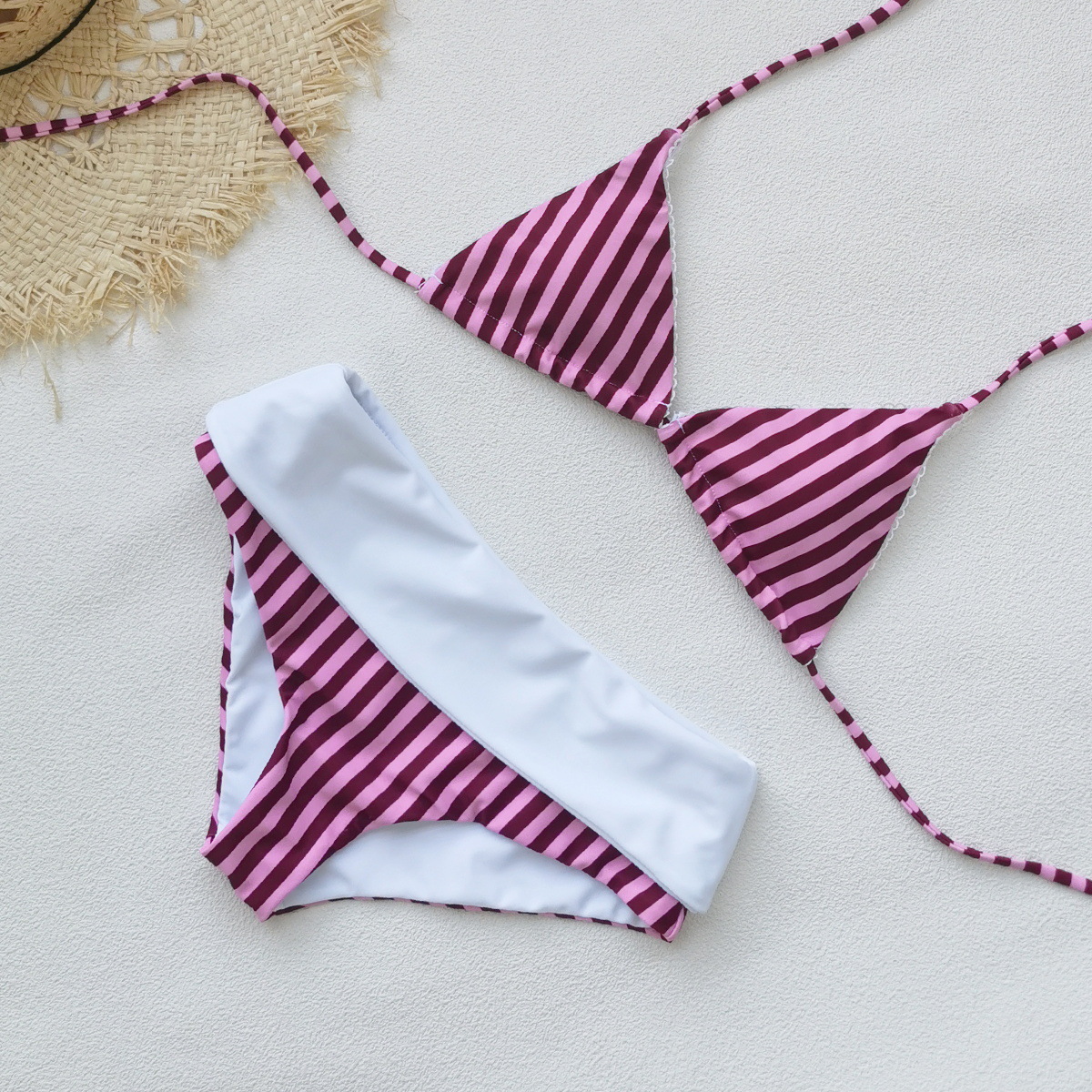 Sexy Striped Print Bikini
