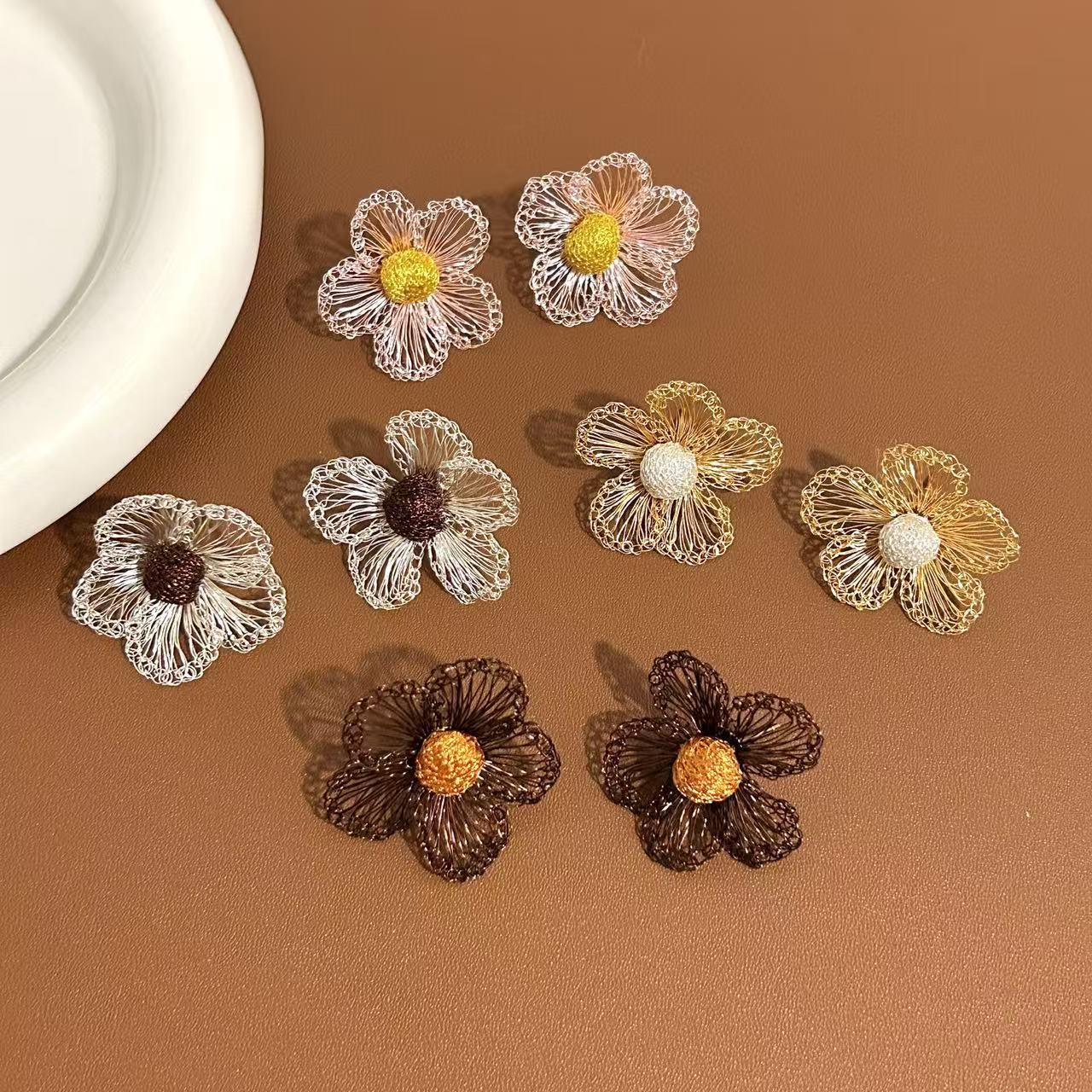 Hand-woven Flower Earrings