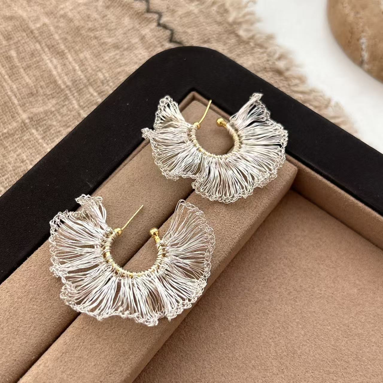 Hand-woven Flower Earrings