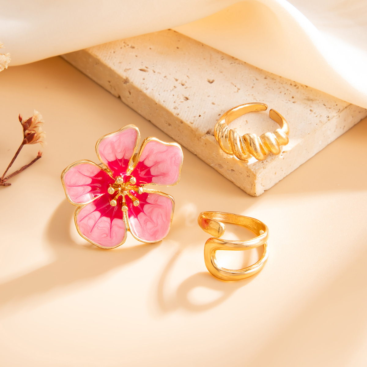 Pink Flowers Toe Ring