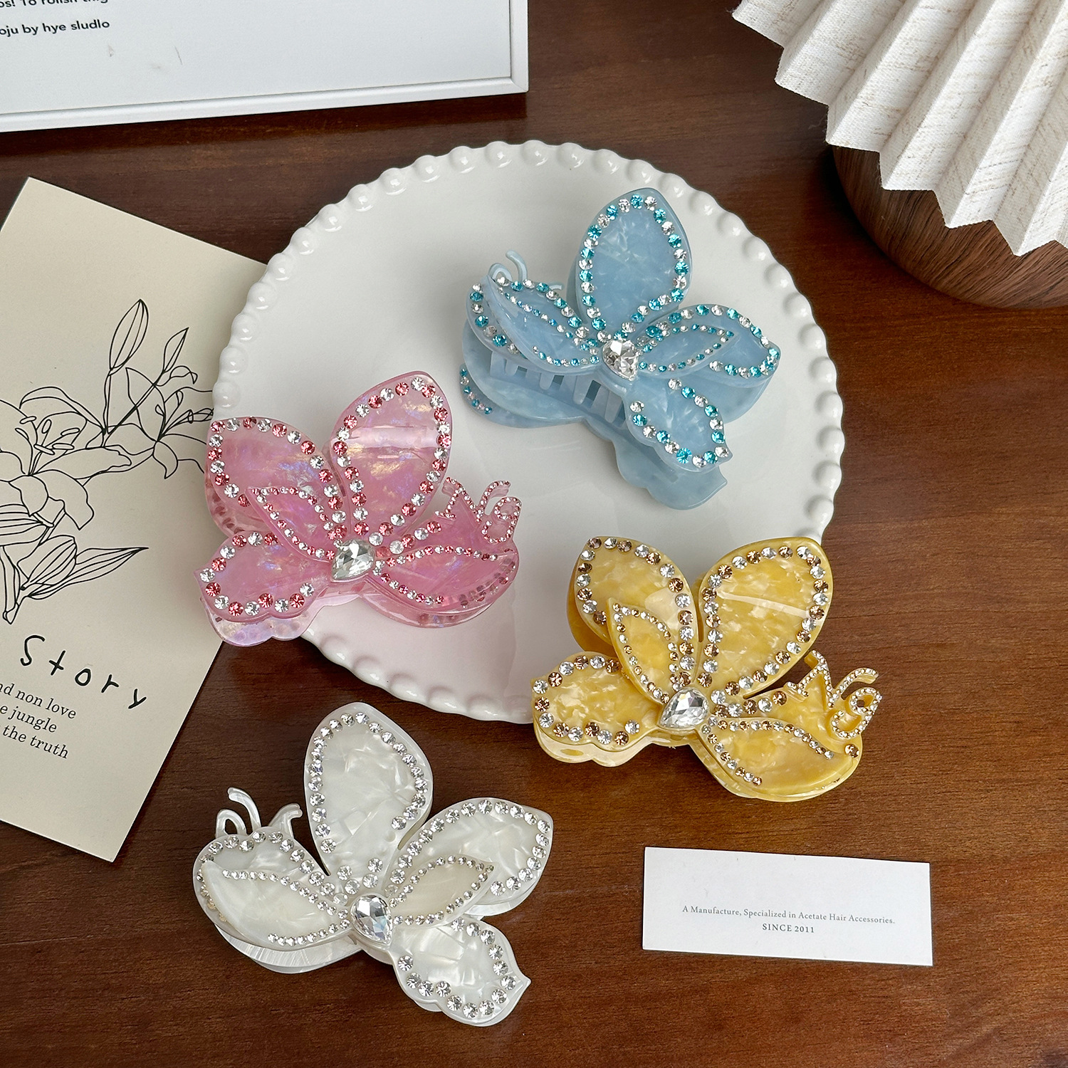 Rhinestone Flower Hair Clip