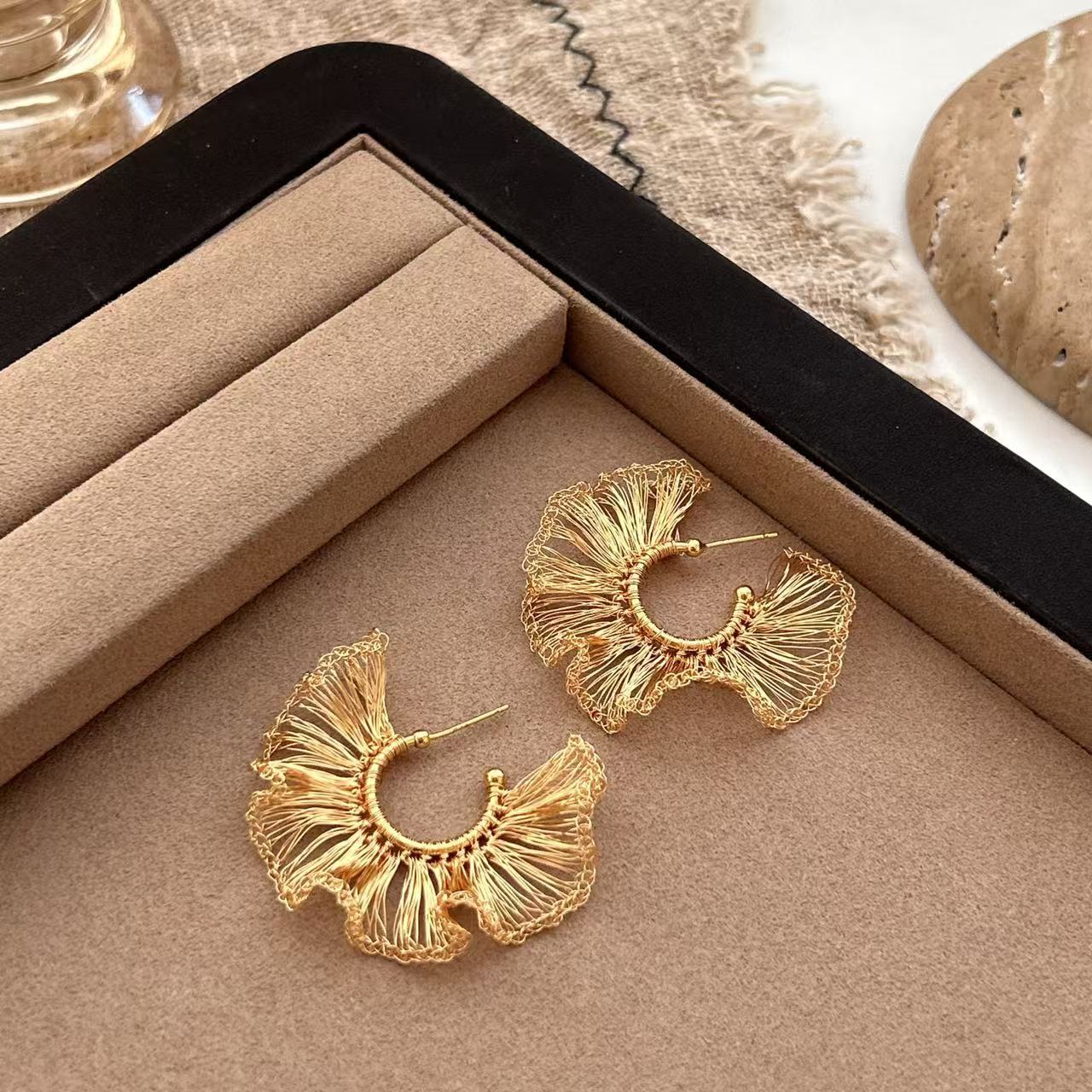 Hand-woven Flower Earrings