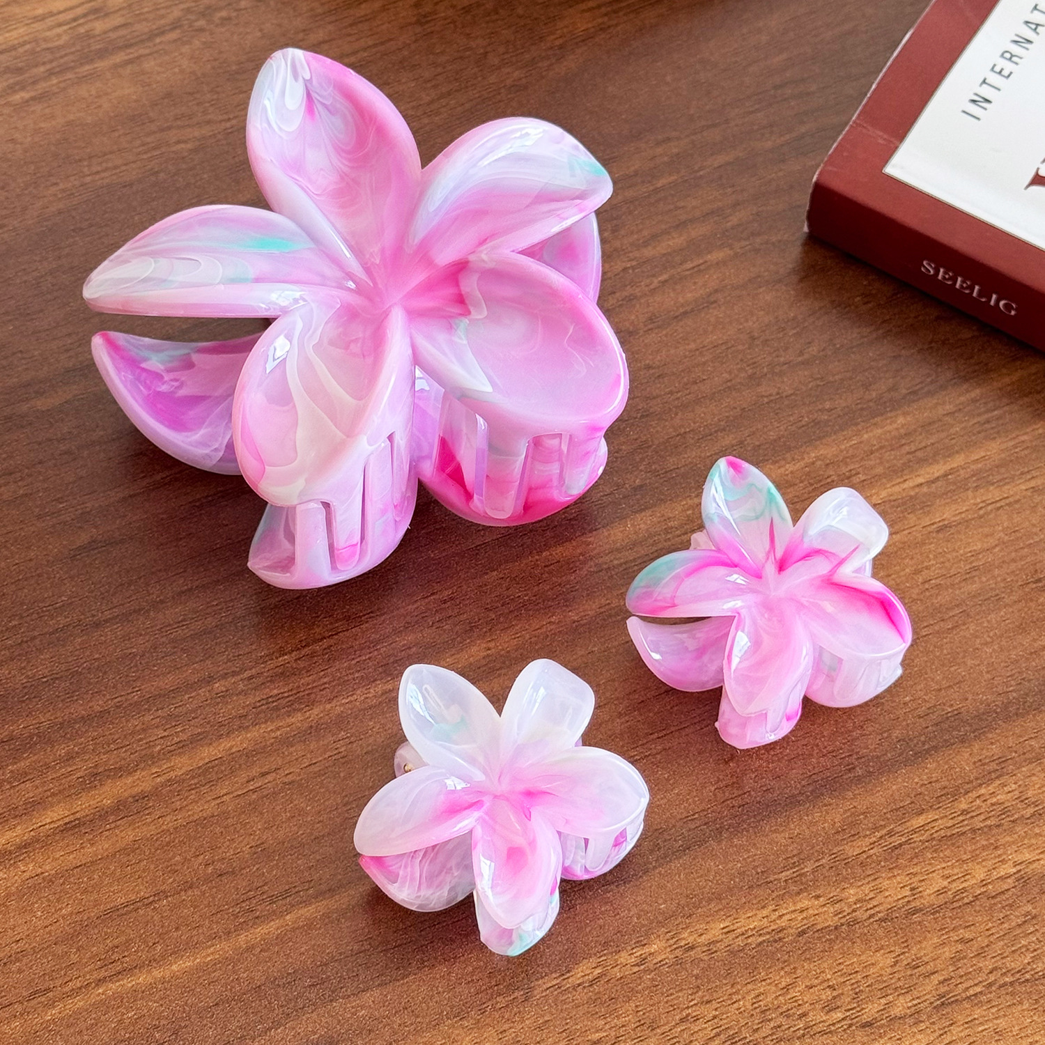 Colorful flower hair clip