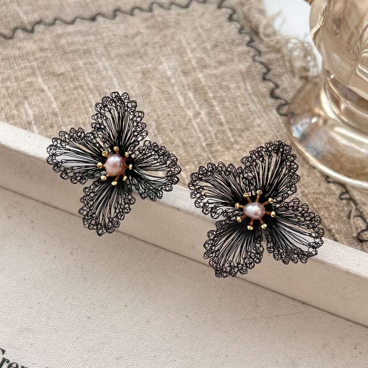 Hand-woven Flower Earrings