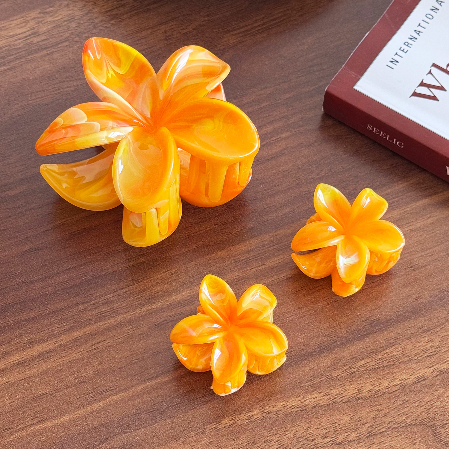 Colorful flower hair clip