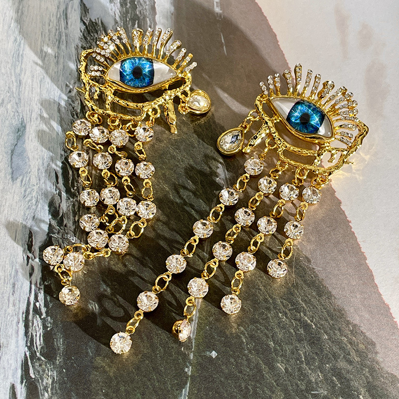 Evil Eye Tassel Earrings