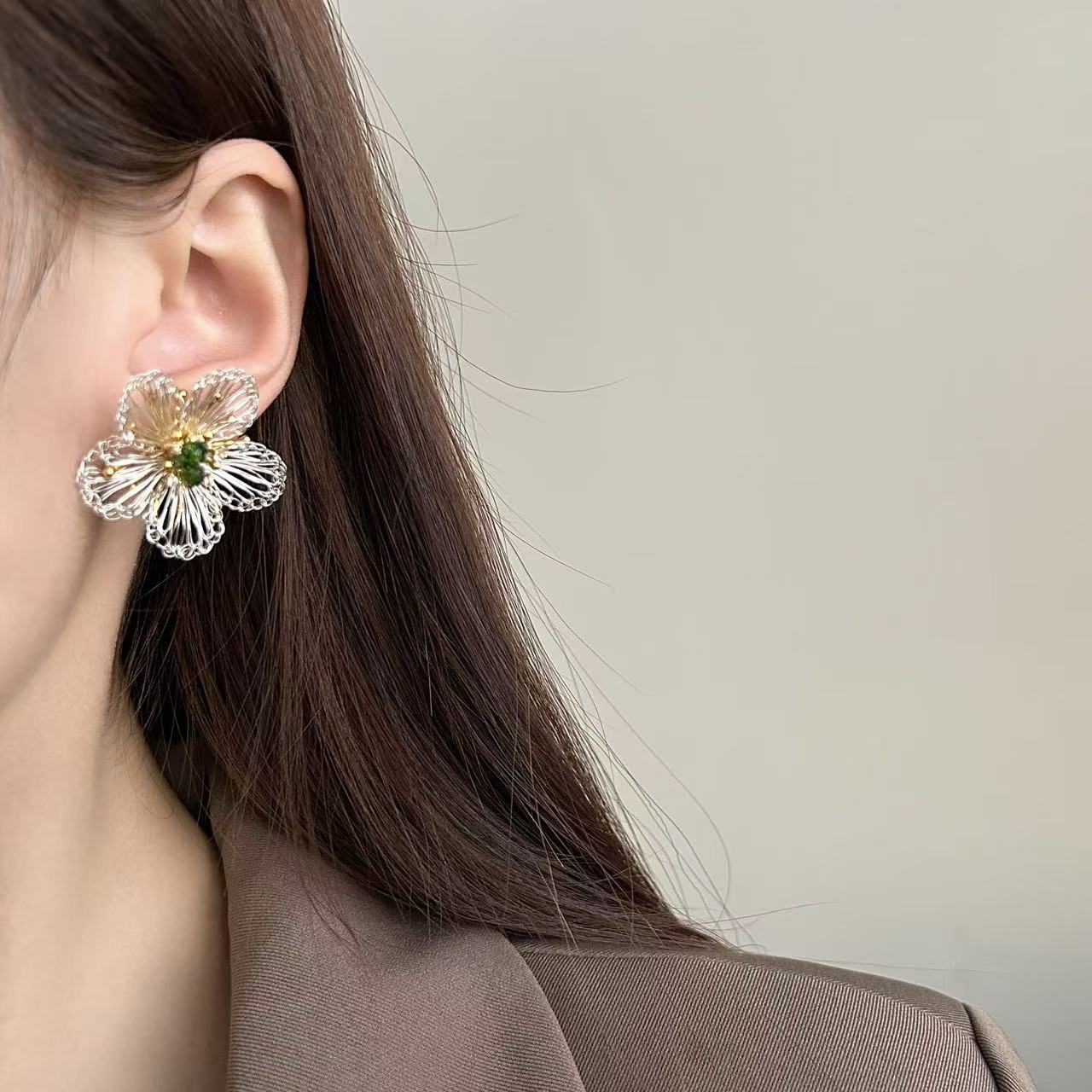 Hand-woven Flower Earrings