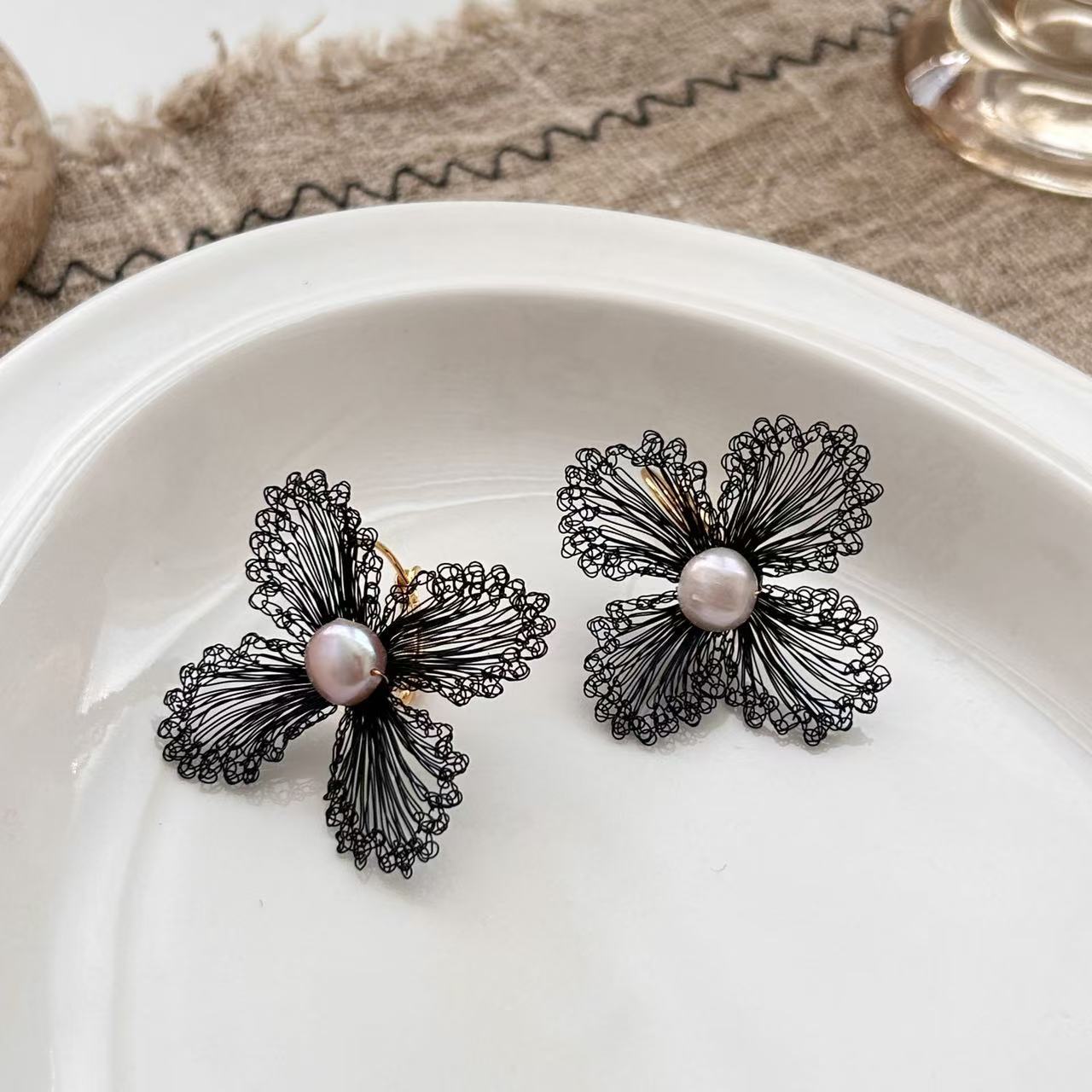 Hand-woven Flower Earrings