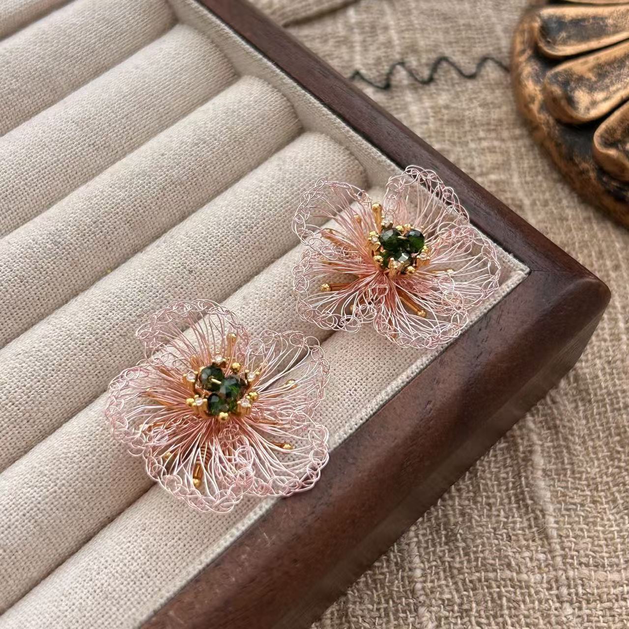 Hand-woven Flower Earrings