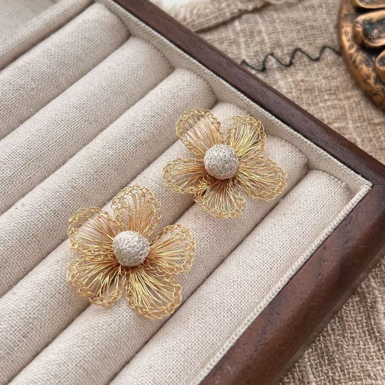 Hand-woven Flower Earrings