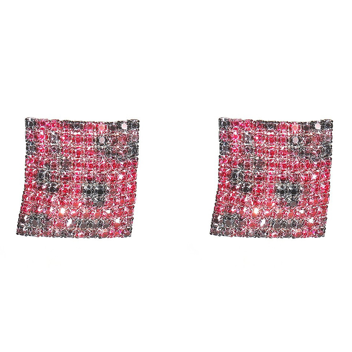 Square Rhinestone Stud Earrings