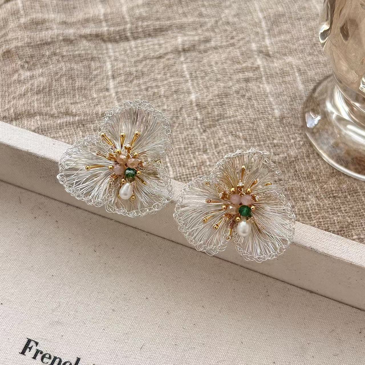 Hand-woven Flower Earrings