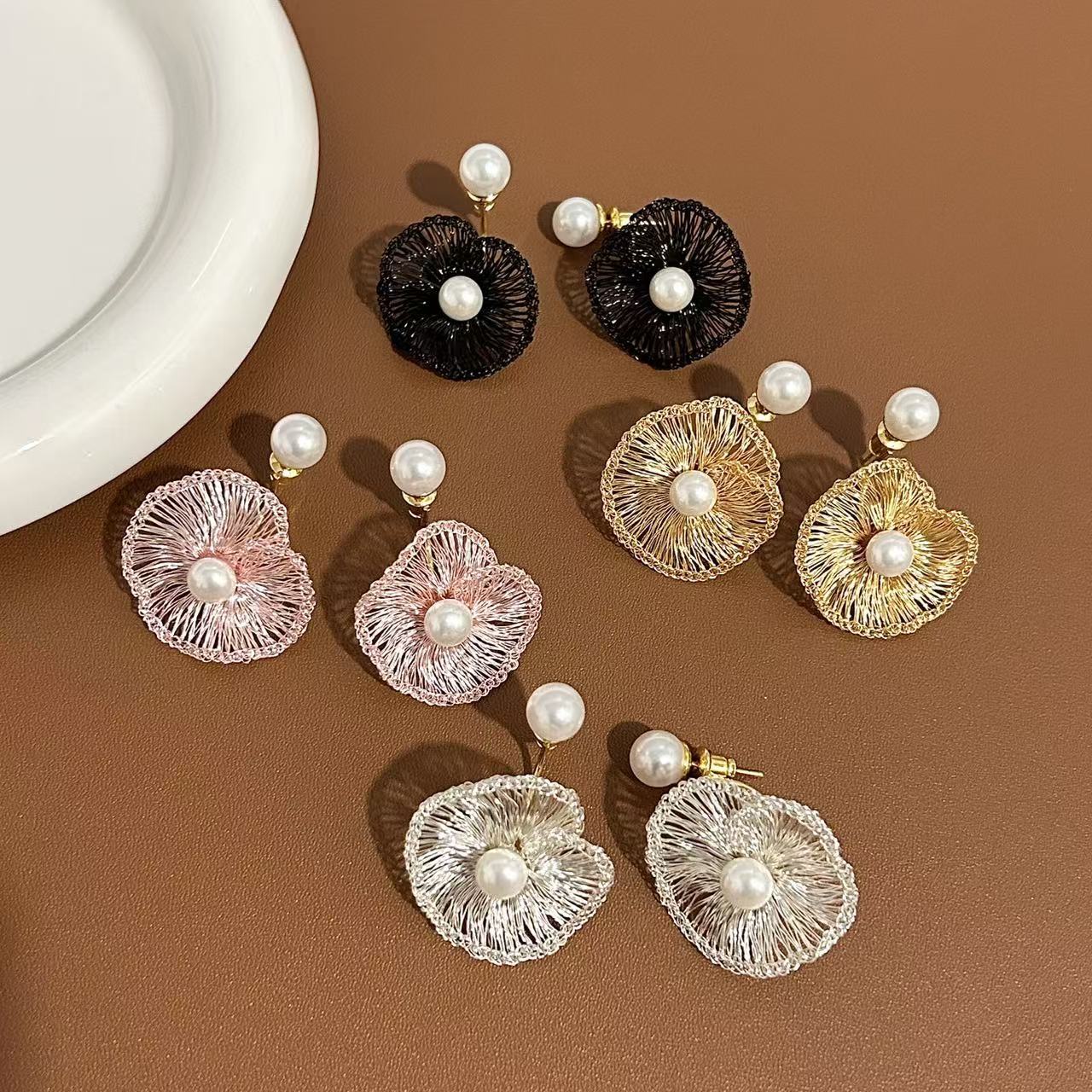 Hand-woven Flower Earrings