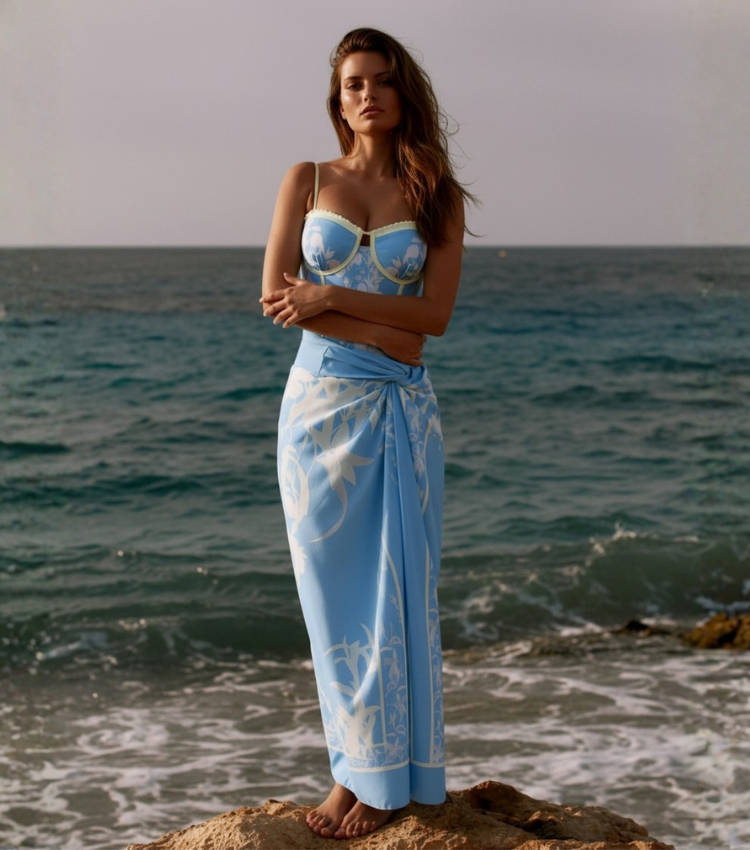 Blue And White Slim & Sculpt Floral Swimsuit Set(s)