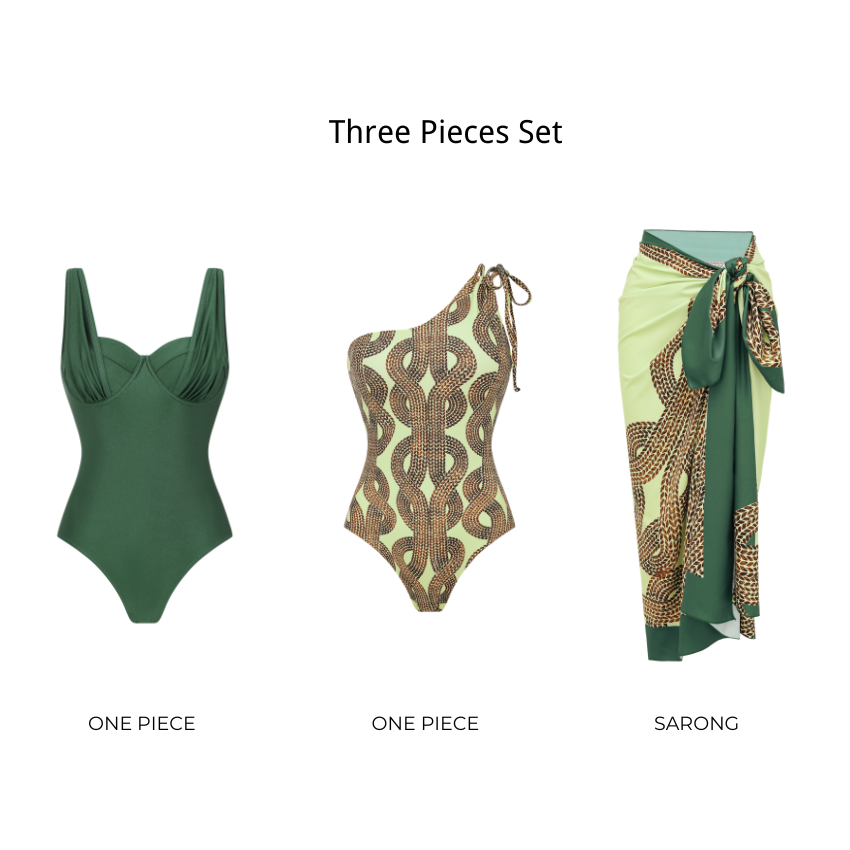 One Shoulder Printed Swimsuit Set(s)