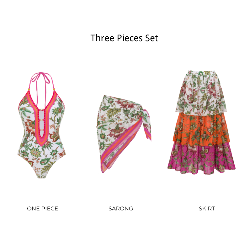 Halter Cutout Printed Swimsuit Set(s)