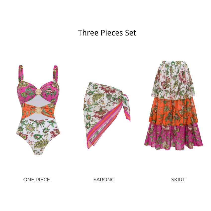 Bandeau Cutout Printed Swimsuit Set(s)