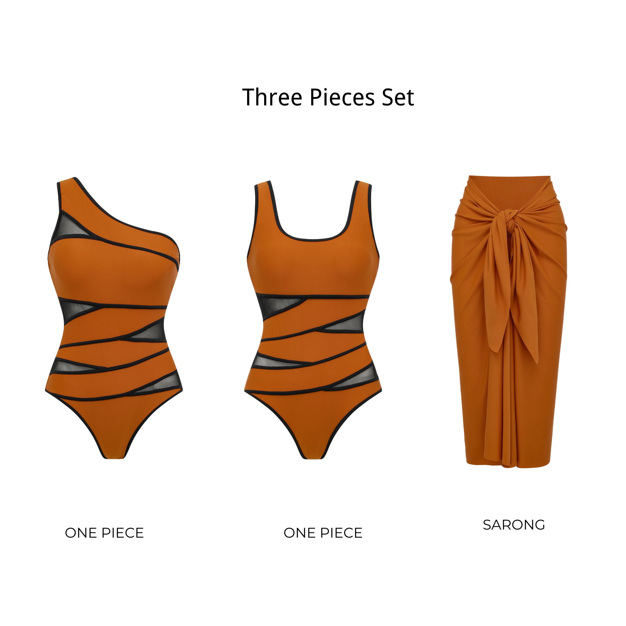 See Through Color Block Swimsuit Set(s)