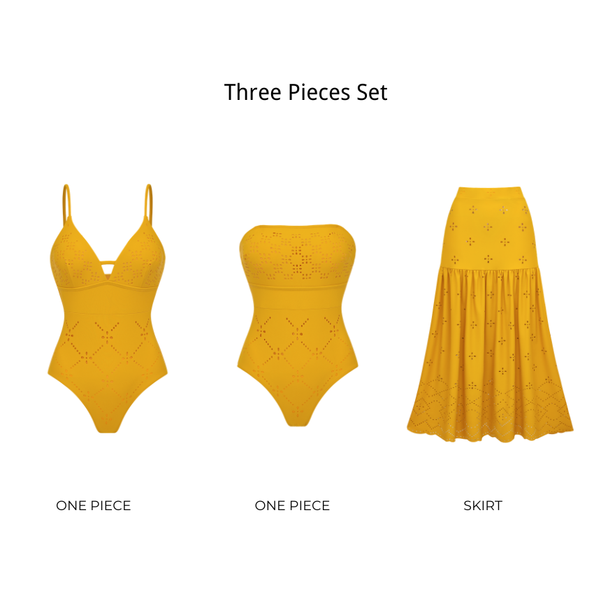  Laser Cutting Flower Hollow Swimsuit Set(s)
