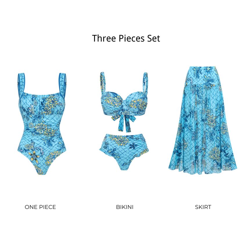 Bandeau Blossom Print Swimsuit Set(s)