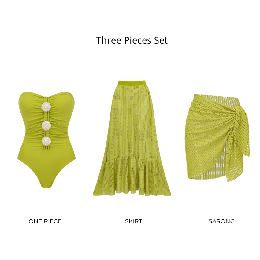 Bandeau Fashion Solid Color Swimsuit Set(s)
