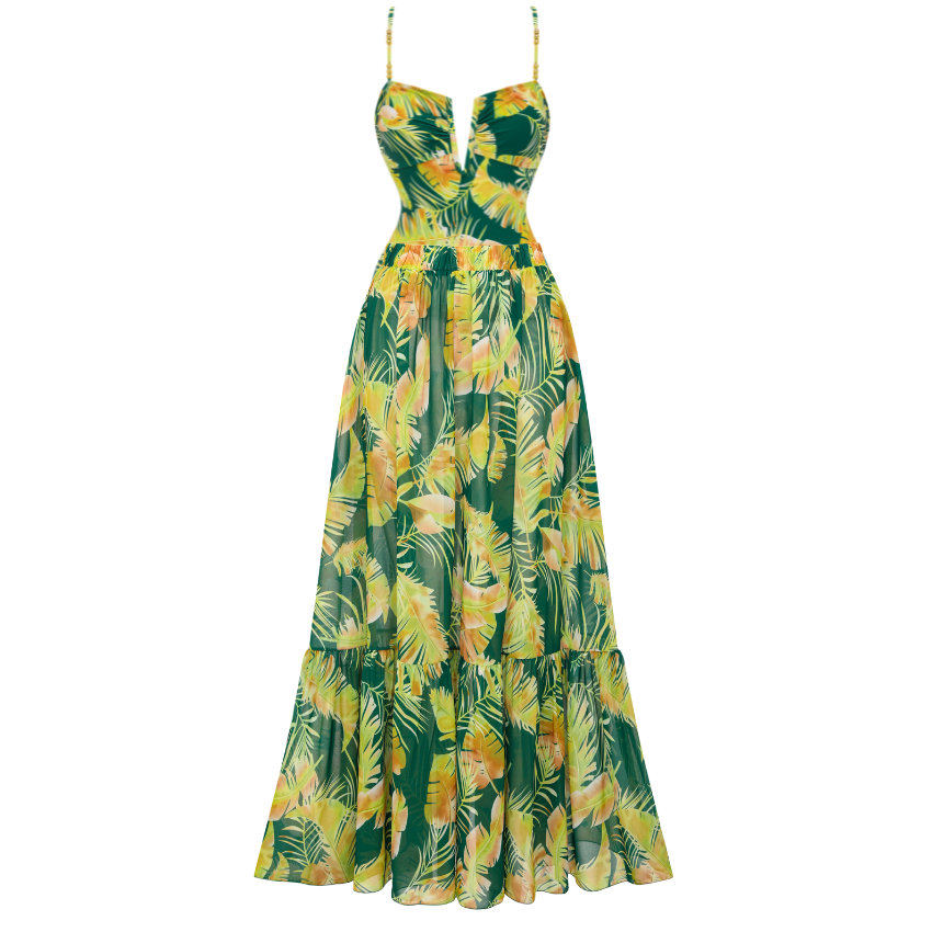 Natural feather print Emerald Lace Swimsuit Set(s)