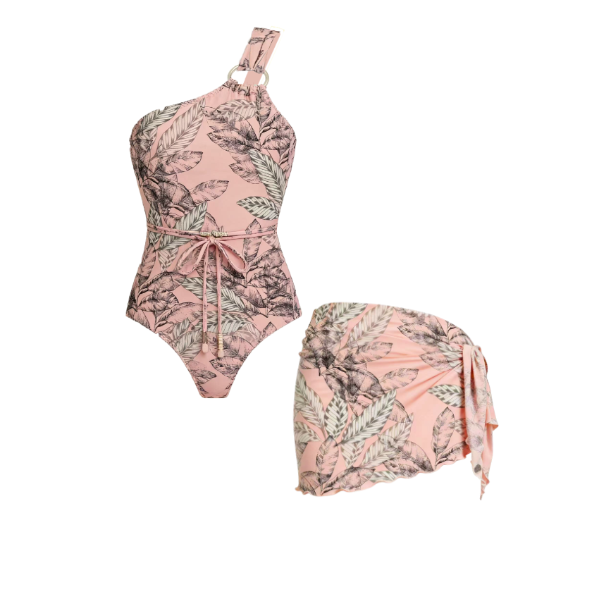 Blush Palm Sketch Print Swimsuit Set(s)
