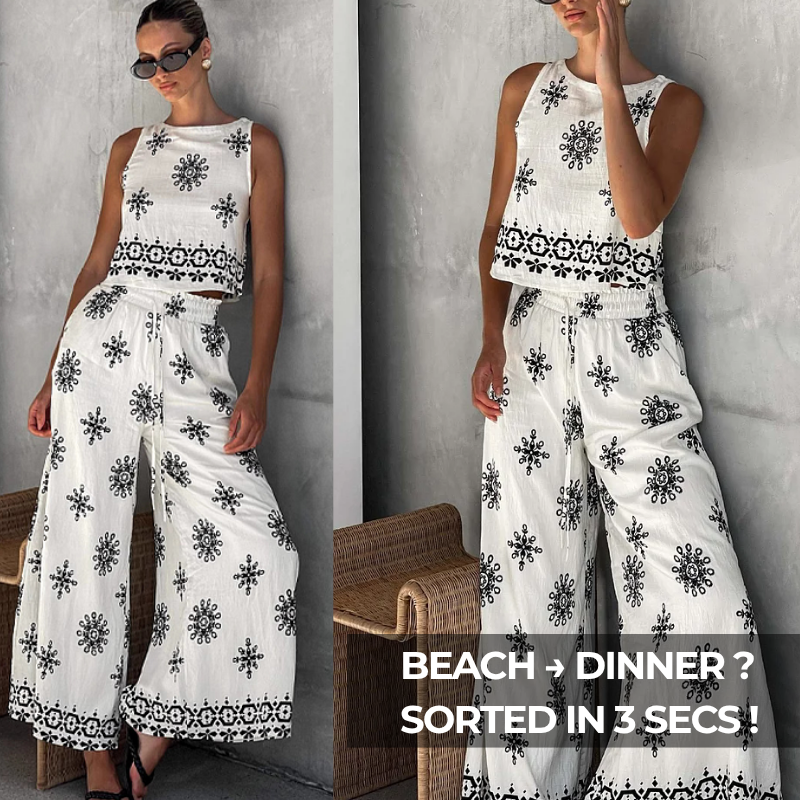 Casual Cotton and Linen Top and Pants