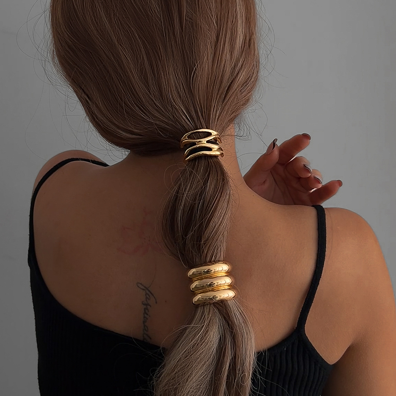 Geometric Exaggerated Alloy Ponytail Combination Hair Rope