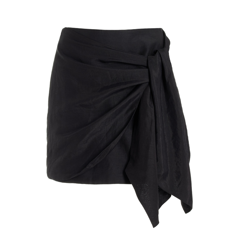 Sheer Mesh Pleated One Shoulder One Piece Swimsuit