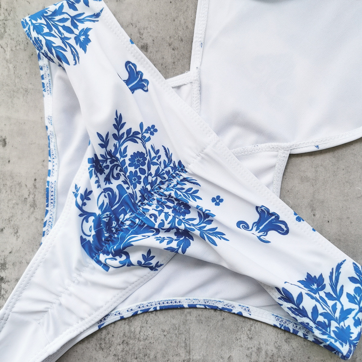 Halter Printed Cutout Swimsuit