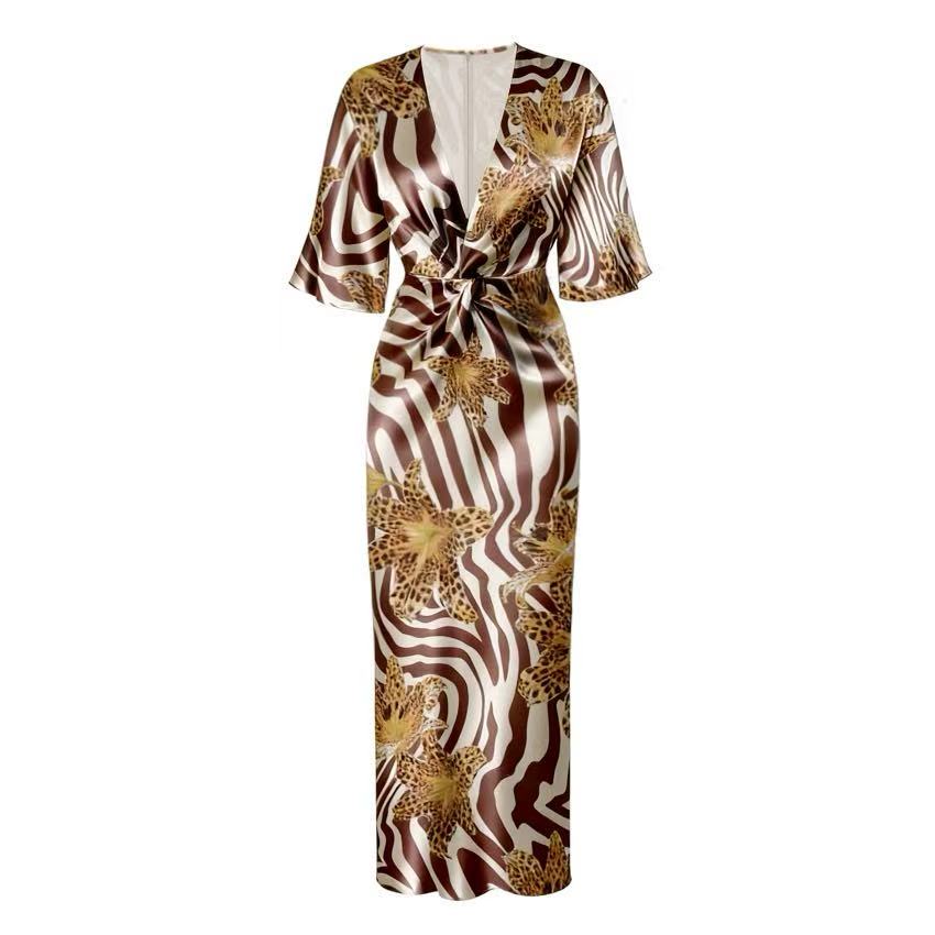 4Pleated Loose-Fit Halter Neck Beach Dress