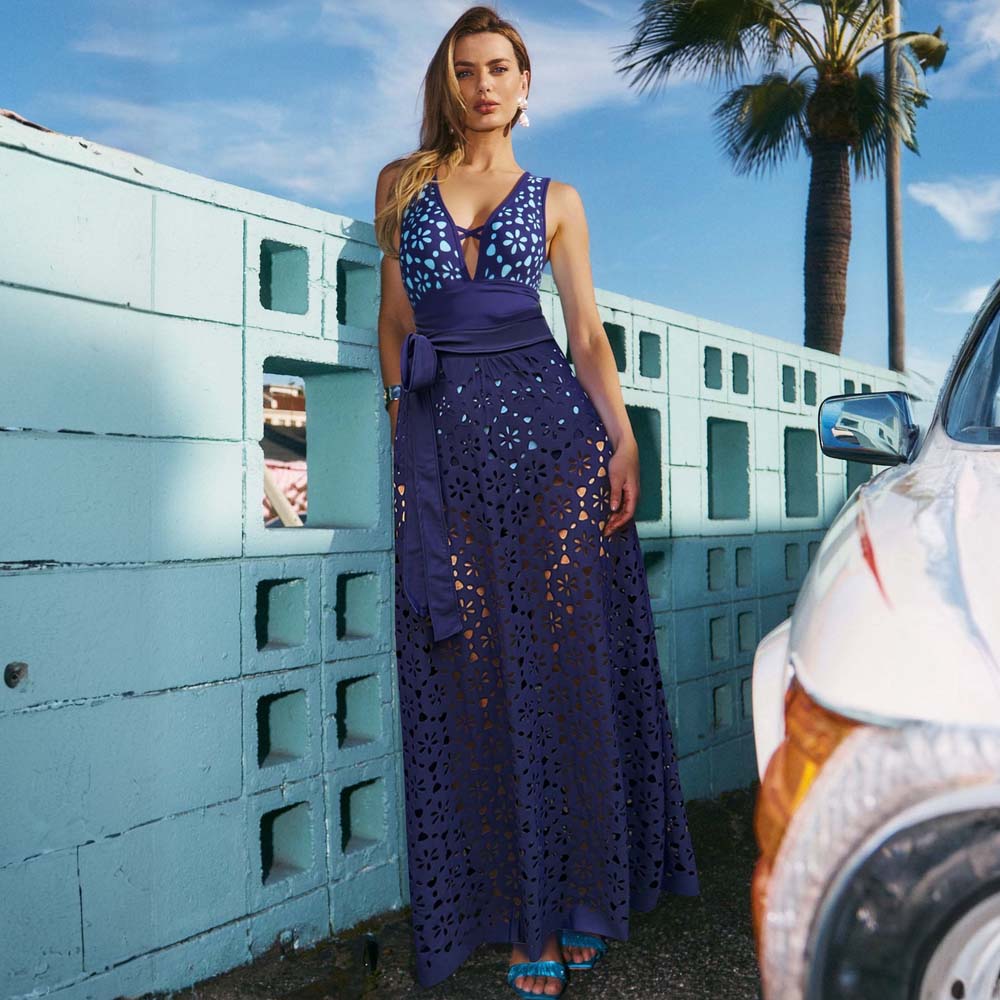 Hollow Out One Piece Swimsuit and Skirt