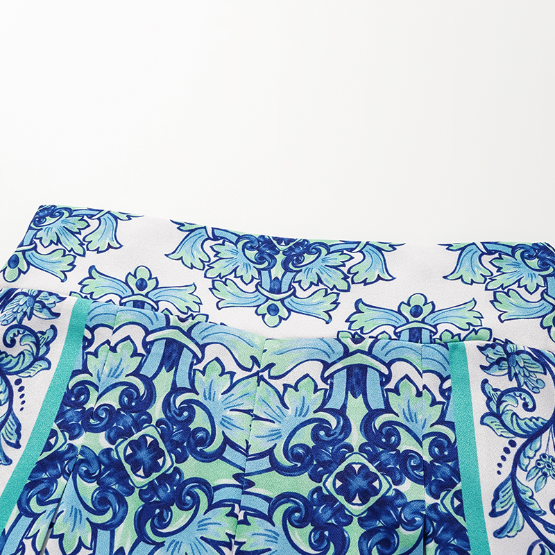 Off Shoulder Majolica Print One Piece Swimsuit and Sarong or Pants