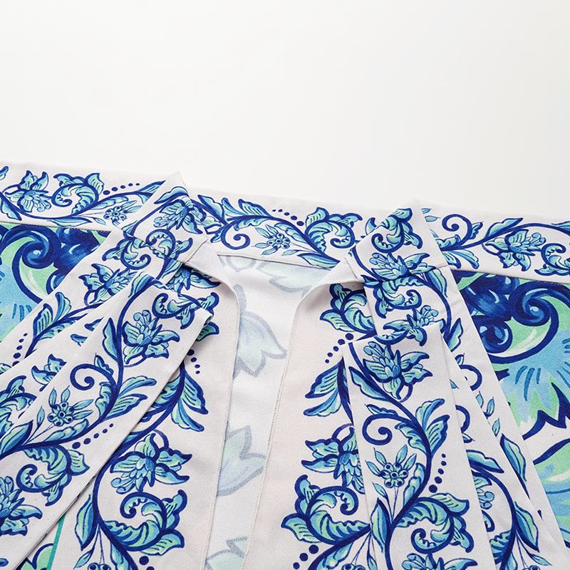 Off Shoulder Majolica Print One Piece Swimsuit and Sarong or Pants