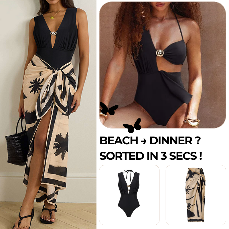 Top & Plunging Ruched Swim Set