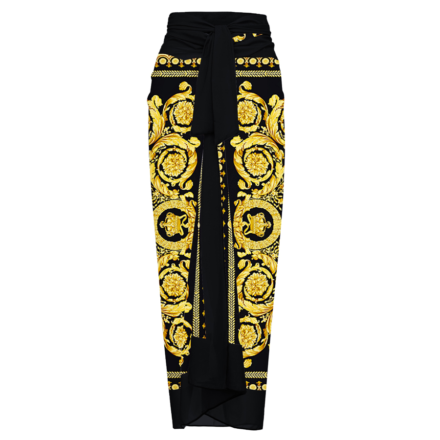 Reversible Tie-shoulder One Piece Swimsuit and Sarong Flaxmaker