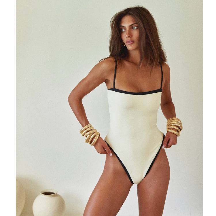Color Block One Piece Swimsuit