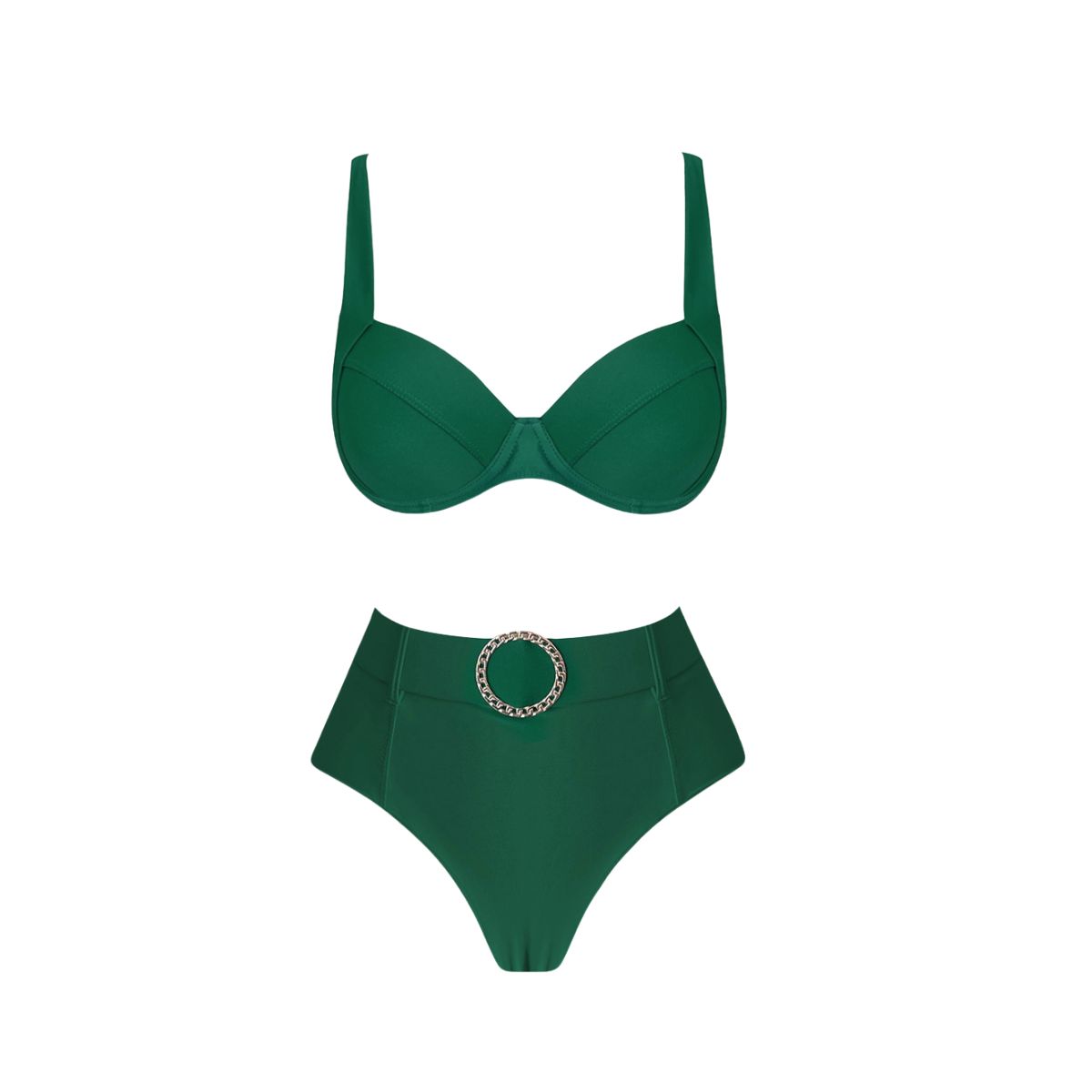 Vintage Green Belt One Piece Swimsuit and Sarong Flaxmaker