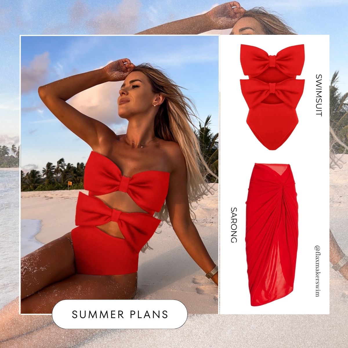 Bandeau Bowknot Cutout One Piece Swimsuit and Sarong