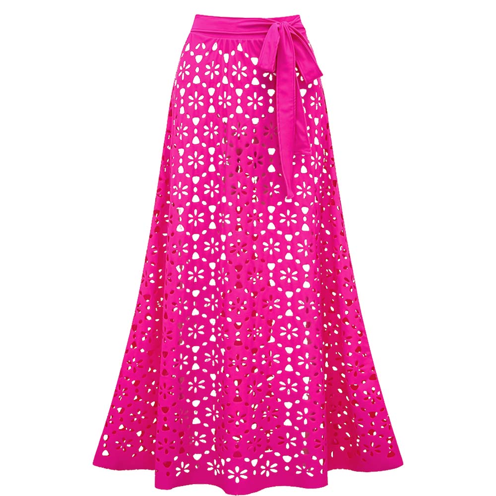 Hollow Out One Piece Swimsuit and Skirt