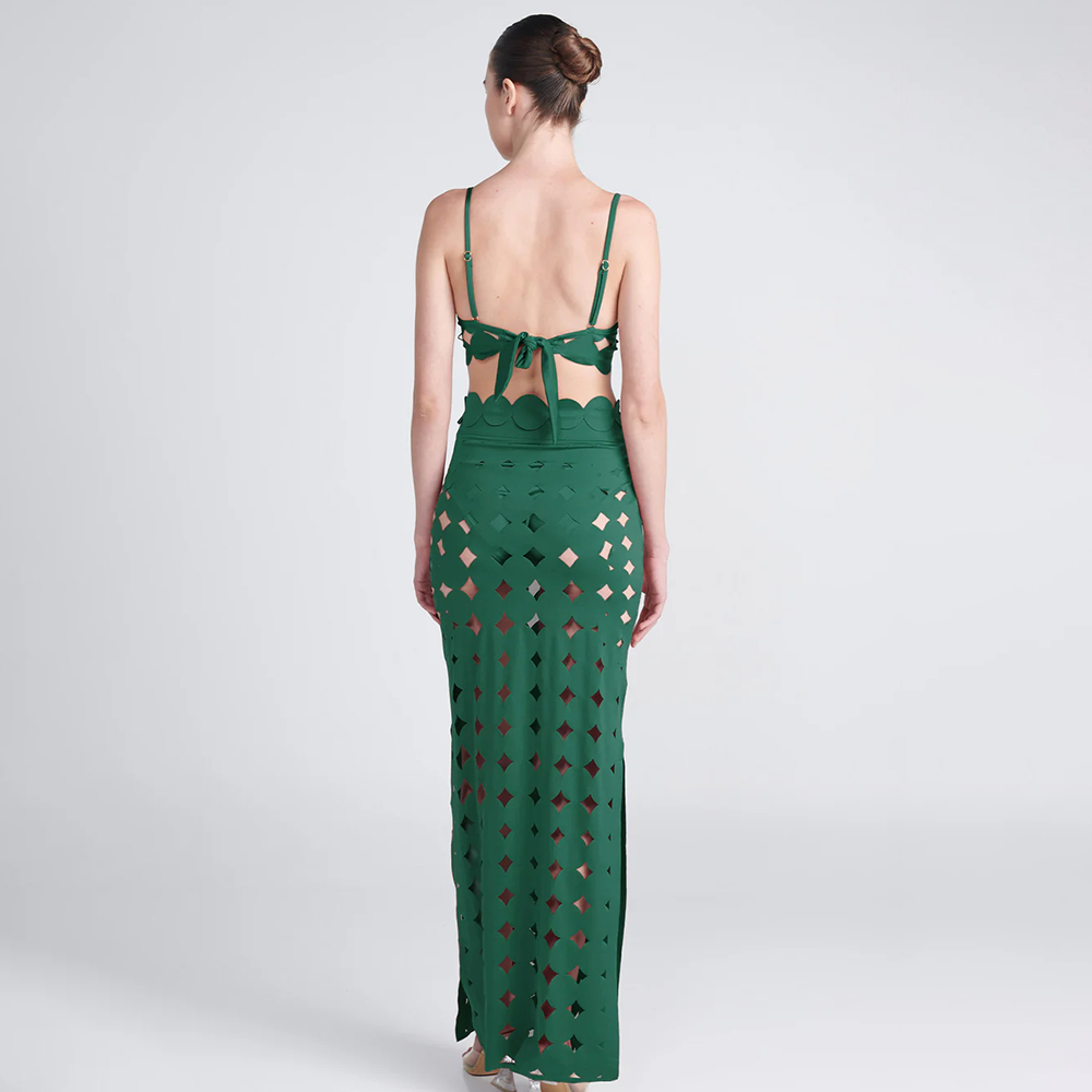 Laser Cutting Circularity Bikini Swimsuit and Split Skirt