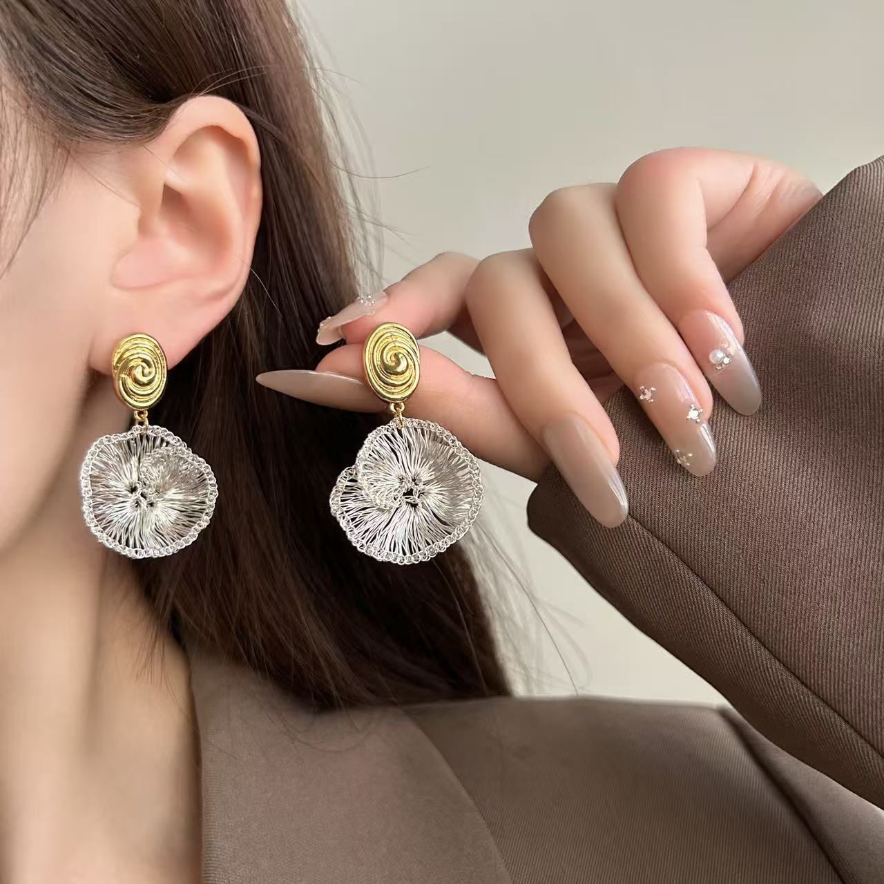 Hand-woven Flower Earrings