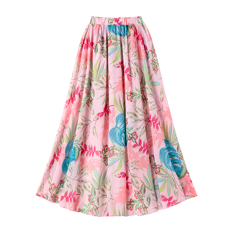 One Shoulder Floral Print One Piece Swimsuit and Skirt Flaxmaker