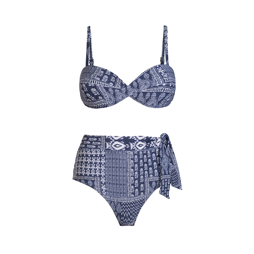 Bandeau Ethnic Print Swimsuit Set(s)