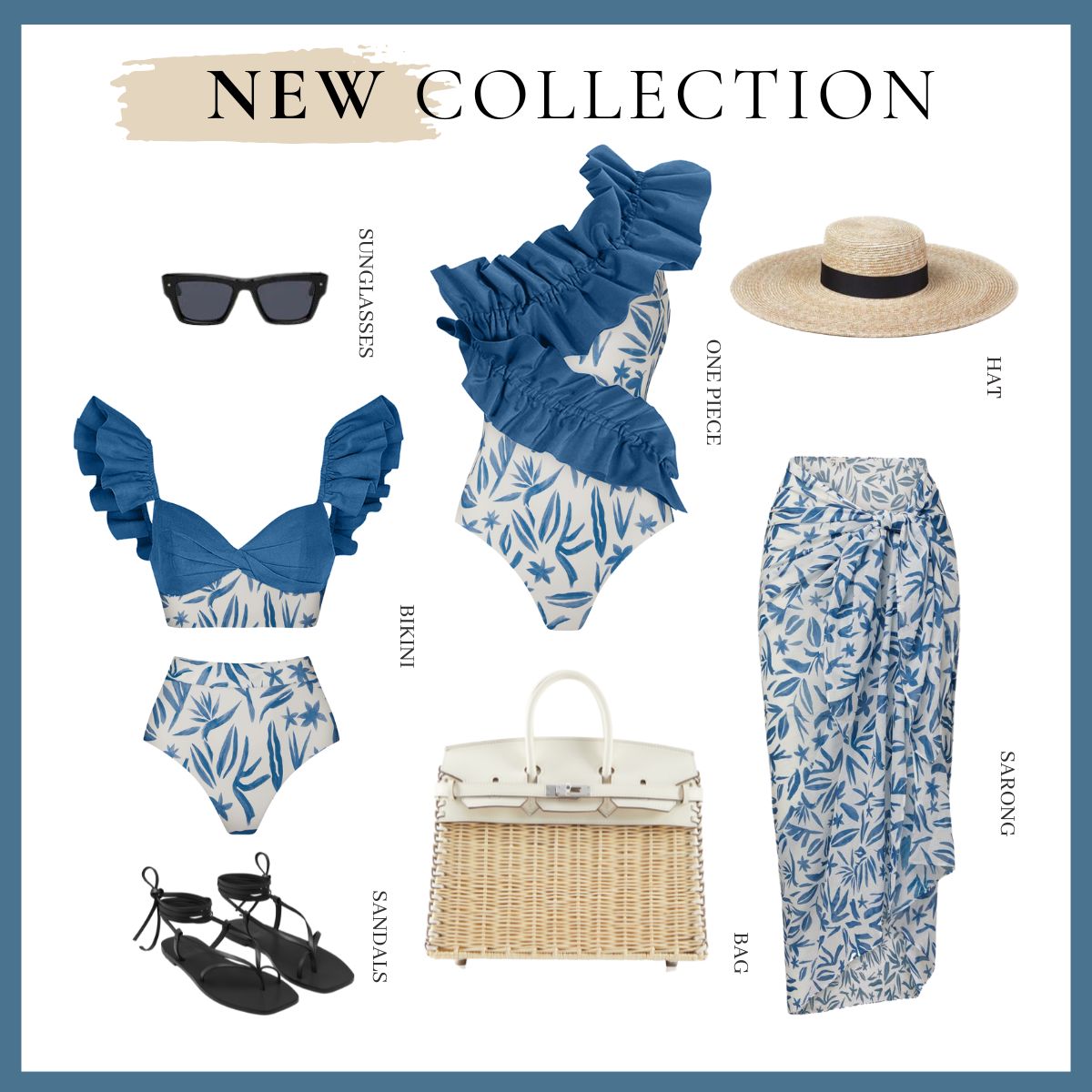 Ruffle Printed Bikini Swimsuit and Sarong