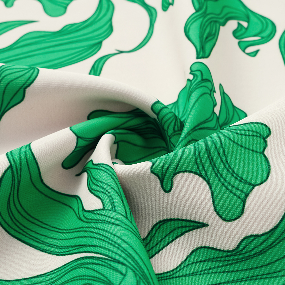 One Shoulder Shirring Iris Print One Piece Swimsuit and Skirt