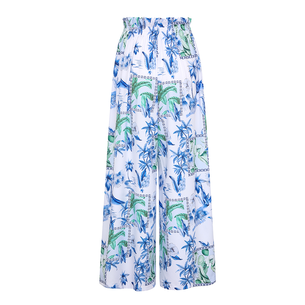 Sling Ruffle Printed  High Waist Bikini Swimsuit and Skirt