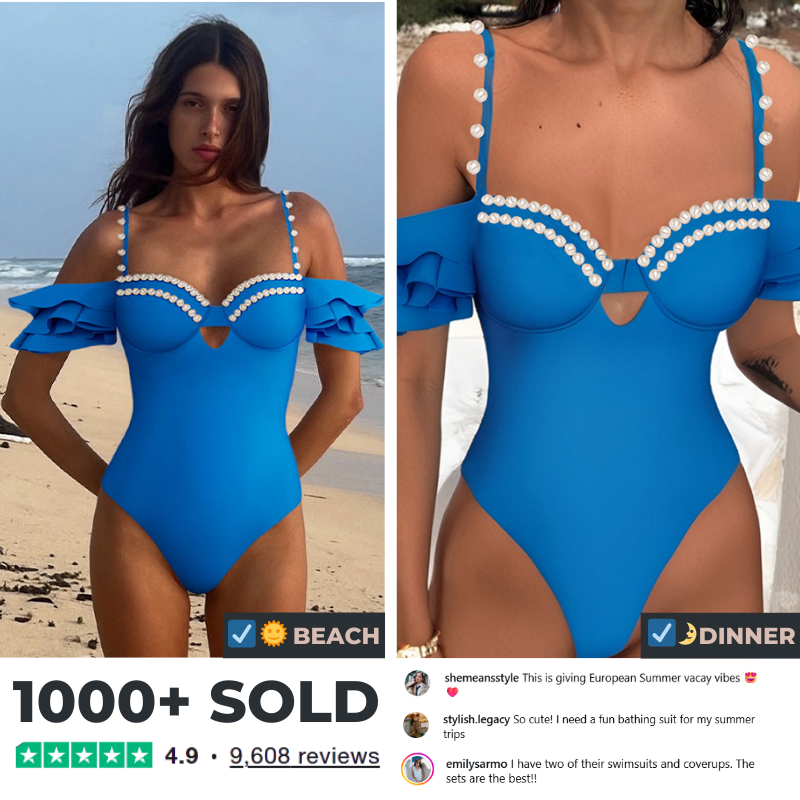 Ruffle Off Shoulder One Piece Swimsuit